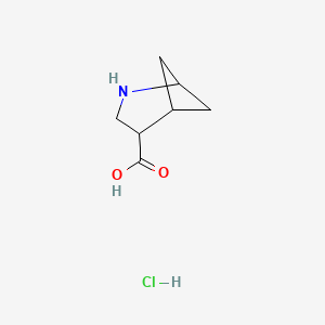 molecular formula C7H12ClNO2 B13511882 2-Azabicyclo[3.1.1]heptane-4-carboxylicacidhydrochloride CAS No. 2792200-64-5