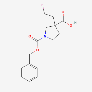 molecular formula C15H18FNO4 B13511943 1-Benzyloxycarbonyl-3-(2-fluoroethyl)pyrrolidine-3-carboxylic acid 