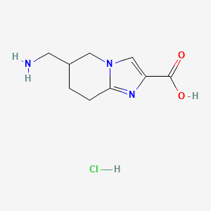 molecular formula C9H14ClN3O2 B13511951 6-(aminomethyl)-5H,6H,7H,8H-imidazo[1,2-a]pyridine-2-carboxylicacidhydrochloride 