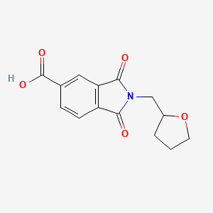 molecular formula C14H13NO5 B1351199 1,3-二氧代-2-(四氢呋喃-2-基甲基)-2,3-二氢-1H-异吲哚-5-羧酸 CAS No. 312498-19-4