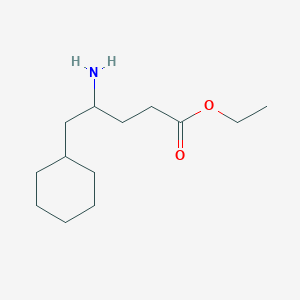 molecular formula C13H25NO2 B13512034 Ethyl 4-amino-5-cyclohexylpentanoate 