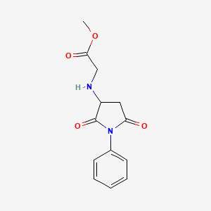 molecular formula C13H14N2O4 B1351204 N-(2,5-二氧代-1-苯基吡咯烷-3-基)甘氨酸甲酯 CAS No. 471917-05-2
