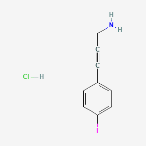 molecular formula C9H9ClIN B13512048 3-(4-Iodophenyl)prop-2-yn-1-amine hydrochloride 