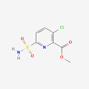 molecular formula C7H7ClN2O4S B13512072 Methyl 3-chloro-6-sulfamoylpicolinate 