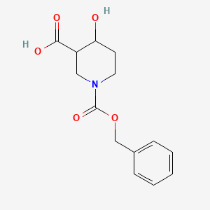 molecular formula C14H17NO5 B13512076 1-((Benzyloxy)carbonyl)-4-hydroxypiperidine-3-carboxylic acid 