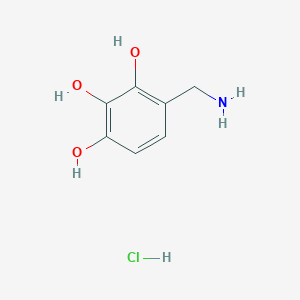 molecular formula C7H10ClNO3 B13512142 4-(Aminomethyl)benzene-1,2,3-triol hydrochloride 