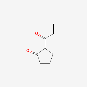 molecular formula C8H12O2 B13512200 Cyclopentanone, 2-(1-oxopropyl)- CAS No. 7391-48-2