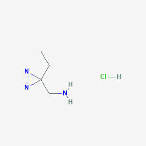 molecular formula C4H10ClN3 B13512232 1-(3-ethyl-3H-diazirin-3-yl)methanaminehydrochloride 