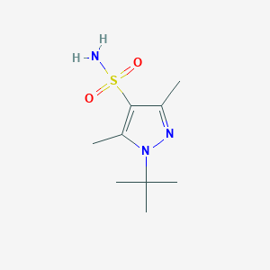 molecular formula C9H17N3O2S B13512235 1-tert-butyl-3,5-dimethyl-1H-pyrazole-4-sulfonamide 