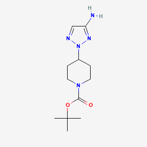 molecular formula C12H21N5O2 B13512256 Tert-butyl 4-(4-amino-2H-1,2,3-triazol-2-YL)piperidine-1-carboxylate 