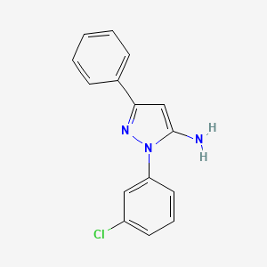 molecular formula C15H12ClN3 B1351332 1-(3-氯苯基)-3-苯基-1H-吡唑-5-基胺 CAS No. 618098-26-3