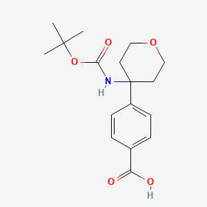 4-[4-[(2-Methylpropan-2-yl)oxycarbonylamino]oxan-4-yl]benzoic acid