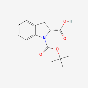 molecular formula C14H17NO4 B13513836 n-Boc-(r)-indoline-2-carboxylic acid 