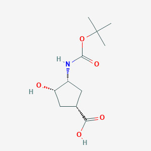 (1S,3R,4S)-3-(tert-butoxycarbonylamino)-4-hydroxycyclopentanecarboxylic acid