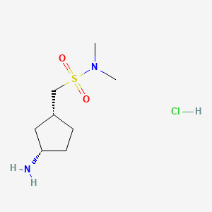 molecular formula C8H19ClN2O2S B13513887 rac-1-[(1R,3S)-3-aminocyclopentyl]-N,N-dimethylmethanesulfonamide hydrochloride 