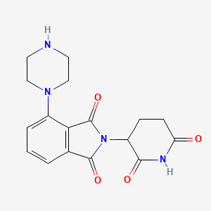 molecular formula C17H18N4O4 B13513942 2-(2,6-Dioxopiperidin-3-yl)-4-(piperazin-1-yl)isoindoline-1,3-dione 