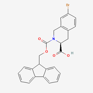 molecular formula C25H20BrNO4 B13513949 (S)-2-(((9H-Fluoren-9-yl)methoxy)carbonyl)-7-bromo-1,2,3,4-tetrahydroisoquinoline-3-carboxylic acid 