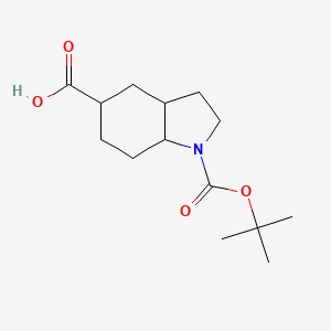 molecular formula C14H23NO4 B13513978 1-[(tert-butoxy)carbonyl]-octahydro-1H-indole-5-carboxylic acid 