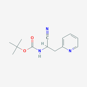 molecular formula C13H17N3O2 B13514059 tert-butyl N-[1-cyano-2-(pyridin-2-yl)ethyl]carbamate 