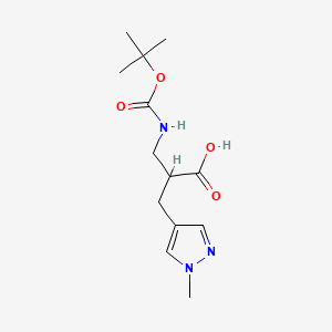 molecular formula C13H21N3O4 B13514085 3-{[(tert-butoxy)carbonyl]amino}-2-[(1-methyl-1H-pyrazol-4-yl)methyl]propanoic acid 