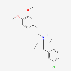 molecular formula C22H30ClNO2 B13514117 {3-[(3-Chlorophenyl)methyl]pentan-3-yl}[2-(3,4-dimethoxyphenyl)ethyl]amine 