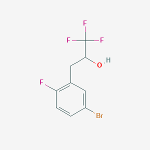 molecular formula C9H7BrF4O B13514158 3-(5-Bromo-2-fluorophenyl)-1,1,1-trifluoropropan-2-ol 