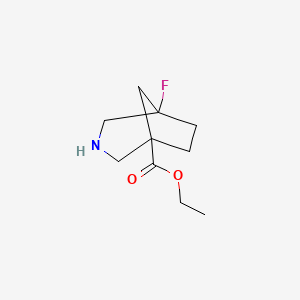 molecular formula C10H16FNO2 B13514165 Ethyl 5-fluoro-3-azabicyclo[3.2.1]octane-1-carboxylate 