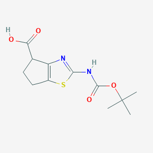 molecular formula C12H16N2O4S B13514181 2-(Boc-amino)-5,6-dihydro-4H-cyclopenta[d]thiazole-4-carboxylic Acid CAS No. 1190391-81-1