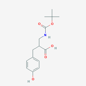 molecular formula C15H21NO5 B13514186 (S)-2-(Tert-butoxycarbonylamino-methyl)-3-(4-hydroxy-phenyl)-propionic acid 