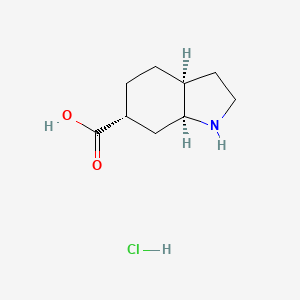 molecular formula C9H16ClNO2 B13514195 rac-(3aR,6S,7aR)-octahydro-1H-indole-6-carboxylic acid hydrochloride 