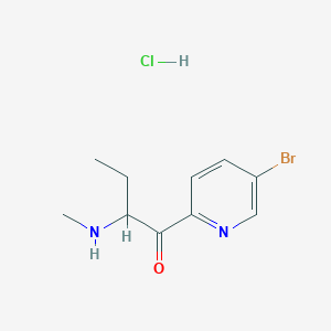 molecular formula C10H14BrClN2O B13514206 1-(5-Bromopyridin-2-yl)-2-(methylamino)butan-1-onehydrochloride 