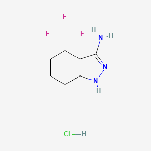 molecular formula C8H11ClF3N3 B13514214 4-(trifluoromethyl)-4,5,6,7-tetrahydro-1H-indazol-3-aminehydrochloride 