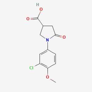 molecular formula C12H12ClNO4 B1351423 1-(3-Chloro-4-methoxyphenyl)-5-oxopyrrolidine-3-carboxylic acid CAS No. 63674-98-6