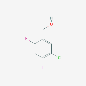 molecular formula C7H5ClFIO B13514271 (5-Chloro-2-fluoro-4-iodophenyl)methanol 