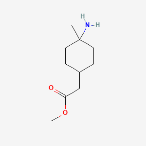 molecular formula C10H19NO2 B13514278 Methyl 2-(4-amino-4-methylcyclohexyl)acetate 