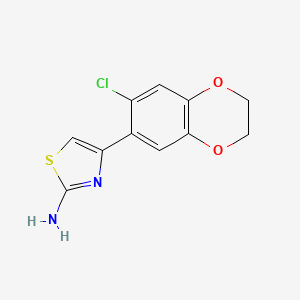 molecular formula C11H9ClN2O2S B1351428 4-(7-Chloro-2,3-dihydro-1,4-benzodioxin-6-yl)-1,3-thiazol-2-amine CAS No. 915873-63-1