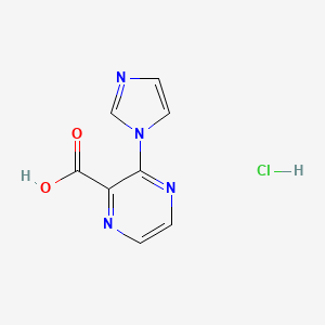 molecular formula C8H7ClN4O2 B13514312 3-(1H-imidazol-1-yl)pyrazine-2-carboxylic acid hydrochloride 