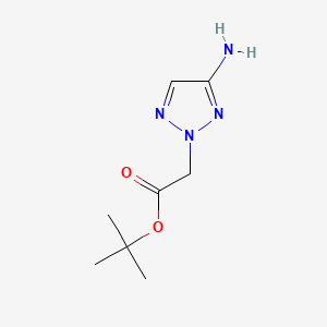 molecular formula C8H14N4O2 B13514320 tert-butyl2-(4-amino-2H-1,2,3-triazol-2-yl)acetate 