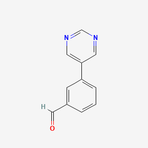 molecular formula C11H8N2O B1351435 3-嘧啶-5-基苯甲醛 CAS No. 640769-70-6