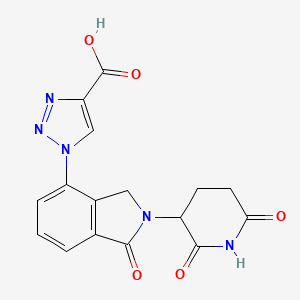 molecular formula C16H13N5O5 B13514375 1-[2-(2,6-dioxopiperidin-3-yl)-1-oxo-3H-isoindol-4-yl]triazole-4-carboxylic acid 