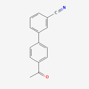 molecular formula C15H11NO B1351439 3-(4-Acetylphenyl)benzonitrile CAS No. 253678-90-9