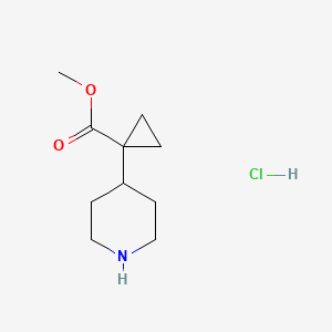 molecular formula C10H18ClNO2 B13514391 Methyl1-(piperidin-4-yl)cyclopropane-1-carboxylatehydrochloride 