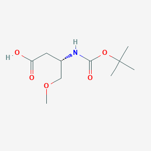 molecular formula C10H19NO5 B13514434 (S)-3-((Tert-butoxycarbonyl)amino)-4-methoxybutanoic acid 