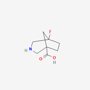 molecular formula C8H12FNO2 B13514477 5-Fluoro-3-azabicyclo[3.2.1]octane-1-carboxylic acid 