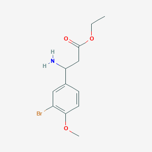 molecular formula C12H16BrNO3 B13514504 Ethyl 3-amino-3-(3-bromo-4-methoxyphenyl)propanoate 