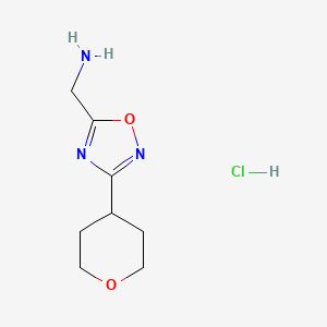 [3-(Oxan-4-yl)-1,2,4-oxadiazol-5-yl]methanamine hydrochloride