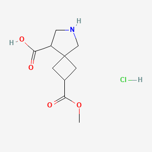 molecular formula C10H16ClNO4 B13514527 2-(methoxycarbonyl)-6-azaspiro[3.4]octane-8-carboxylicacidhydrochloride,Mixtureofdiastereomers 