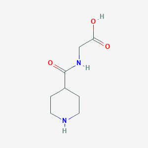 molecular formula C8H14N2O3 B13514537 (Piperidine-4-carbonyl)glycine 