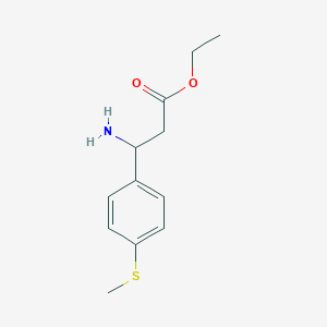 molecular formula C12H17NO2S B13514571 Ethyl 3-amino-3-(4-(methylthio)phenyl)propanoate 