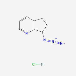 molecular formula C8H9ClN4 B13514595 7-azido-5H,6H,7H-cyclopenta[b]pyridine hydrochloride 